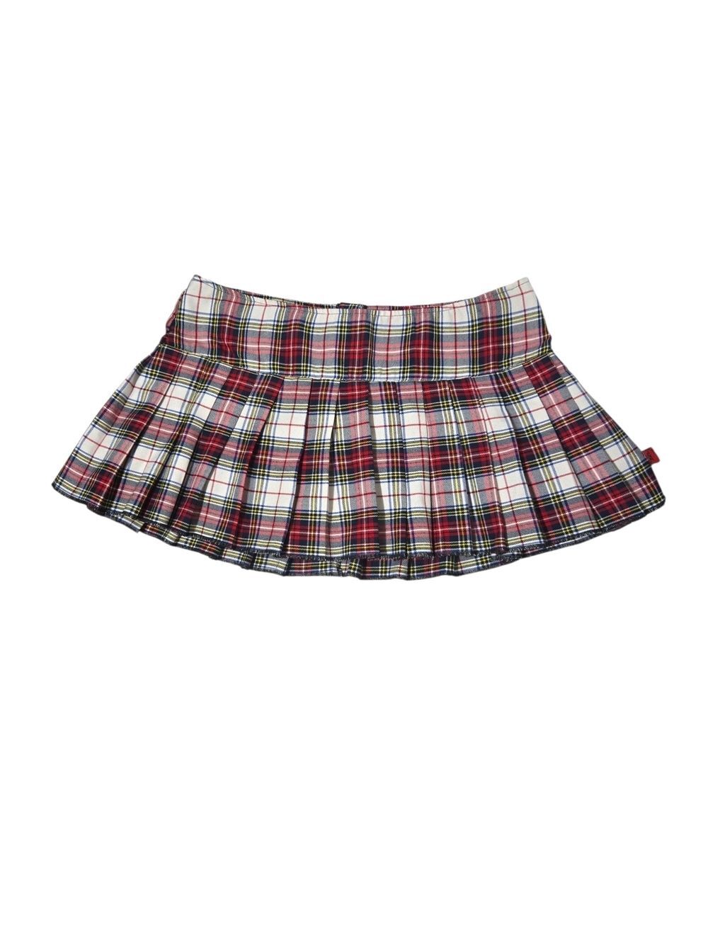 VTG Tripp NYC Red Plaid Pleated Micro Mini Skirt Daang Goodman Y2K Goth Large